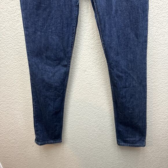 Levis 524 Too Superlow Jeans Womens 9 Medium Blue Dark Wash Stretch Denim Pants - Picture 3 of 13